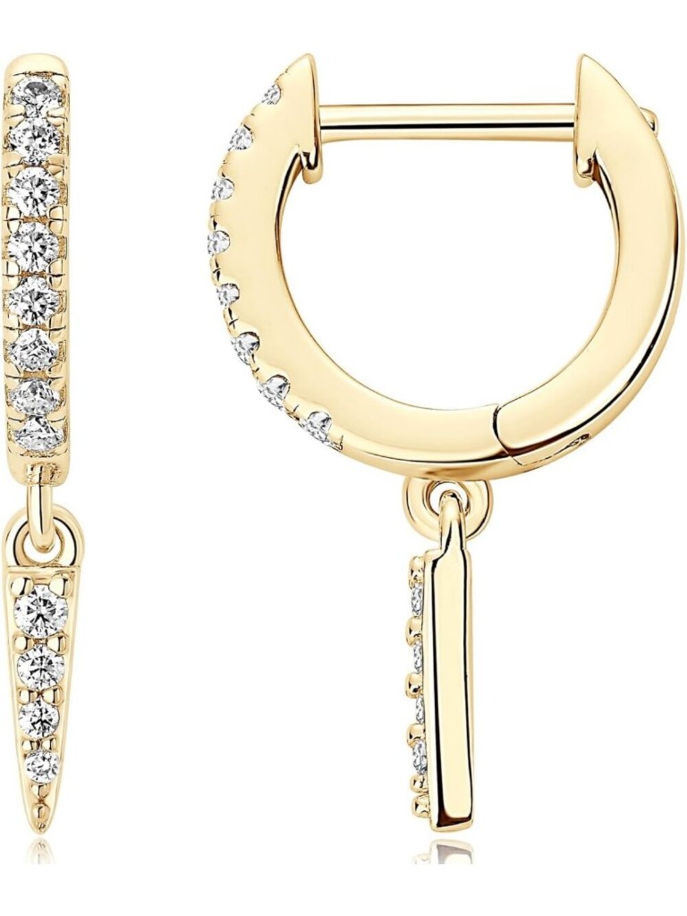 Elegant Moissanite Dangle Huggie Earrings for Women - Sparkling Jewelry Gift
